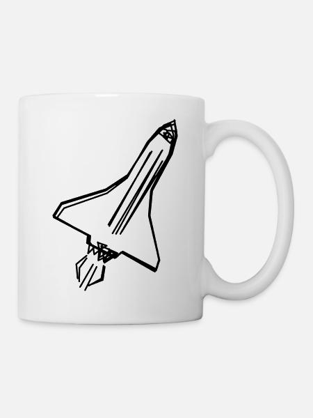 Raumfähre handgezeichnet - Tasse - Weiß