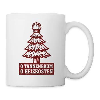 O Tannenbaum Heizkosten Shirt Winter Satire - Tasse - Weiß - Rechts
