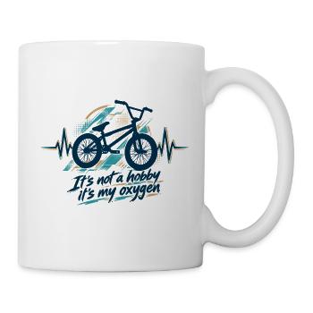 BMX Herzschlag EKG: It's Not a Hobby, It's Oxygen - Tasse - Weiß - Rechts