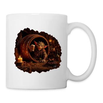 O.Nigg – Kobold im Fass - Tasse - Weiß - Rechts