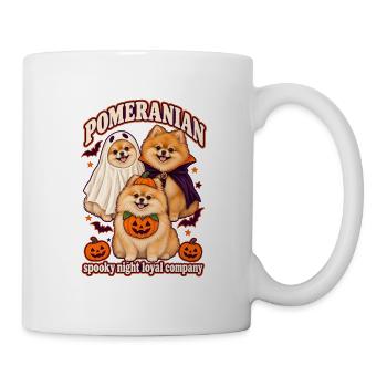 Spooky Night Loyal Company – Pomeranianisches Halloween - Tasse - Weiß - Rechts