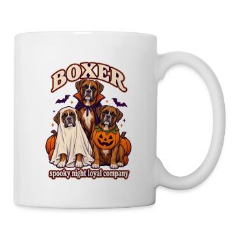Spooky Night Loyal Company – Boxer-Halloween-Hund - Tasse - Weiß - Rechts