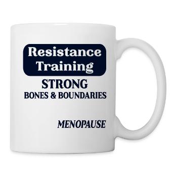 Menopause-Knochen, Widerstandstraining - Tasse - Weiß - Rechts