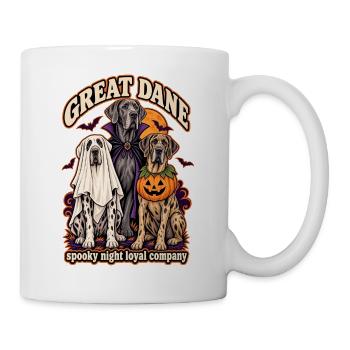 Spooky Night Loyal Company – Deutsche Dogge Halloween - Tasse - Weiß - Rechts