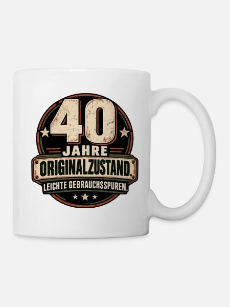 40 Jahre – Originalzustand Gebrauchsspuren - Tasse - Weiß