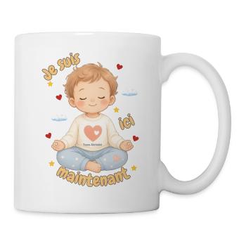 Ich bin jetzt hier, Kindermeditation - Tasse - Weiß - Rechts
