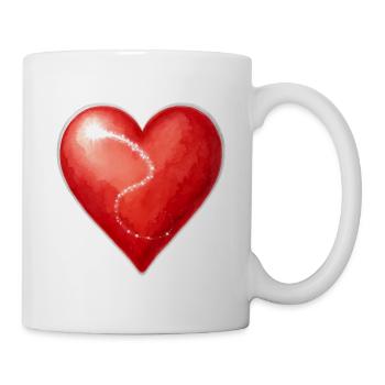 Herz mit einer Sternenspur - Tasse - Weiß - Rechts