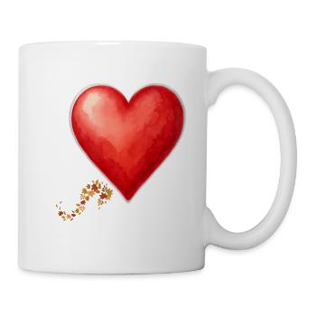 Herz mit Herbstblättern aus den Cévennen - Tasse - Weiß - Rechts
