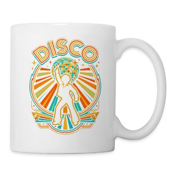 Disco 70er Jahre Diskokugel Retro Party Tänzer - Tasse - Weiß - Rechts