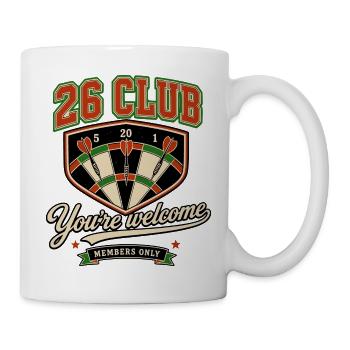 Darts Shirt, 26 Club, You're Welcome  - Tasse - Weiß - Rechts