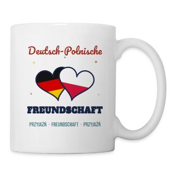 Deutsch-Polnische Freundschaft – Zwei Herzen - Tasse - Weiß - Rechts