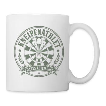 Darts Shirt Kneipenathlet, Hoodie, Mütze, Tasse  - Tasse - Weiß - Rechts
