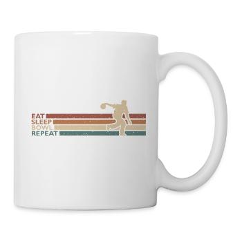 Eat Sleep Bowl Repeat Für Bowlingspieler Kegeln - Tasse - Weiß - Rechts