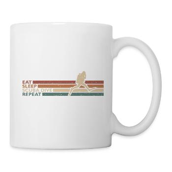 Eat Sleep Dive Repeat Für Taucher Und Schnorchler - Tasse - Weiß - Rechts