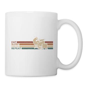 Eat Sleep Drum Repeat Schlagzeuger Am Schlagzeug - Tasse - Weiß - Rechts