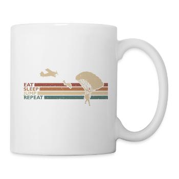 Eat Sleep Jump Repeat Fallschirmspringer Absprung - Tasse - Weiß - Rechts