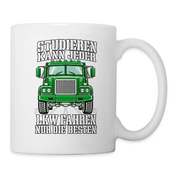 LKW fahren nur die Besten – Frontansicht Grün - Tasse - Weiß - Rechts