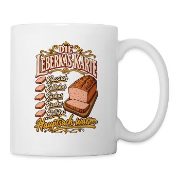 Die Leberkas-Karte Sorten Hauptsach warm - Tasse - Weiß - Rechts