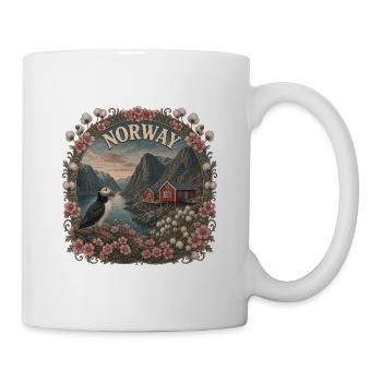 Norway – Norwegen Lofoten Fjorde Skandinavien Art - Tasse - Weiß - Rechts
