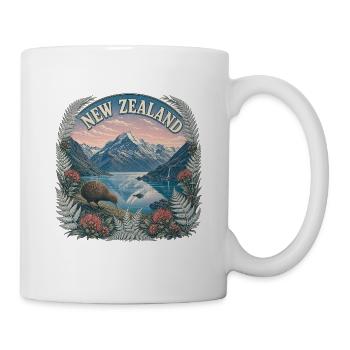 New Zealand – Neuseeland Natur Reise Art - Tasse - Weiß - Rechts