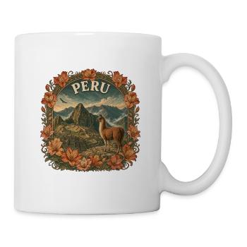 Peru – Machu Picchu Anden Reise Vintage Art - Tasse - Weiß - Rechts