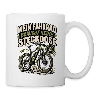 Fahrrad Freiheit: Keine Steckdose nötig - Tasse - Weiß - Rechts