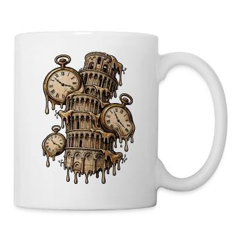 Geschmolzene Uhren und der Turm von Pisa - Tasse - Weiß - Rechts