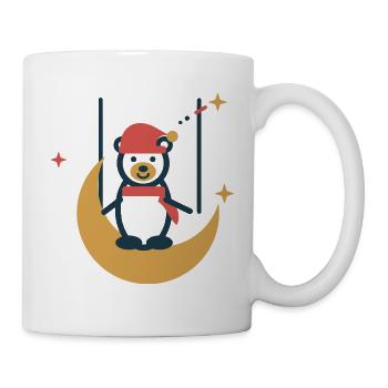 Eisbär auf der Mondschaukel – Wintertraum - Tasse - Weiß - Rechts