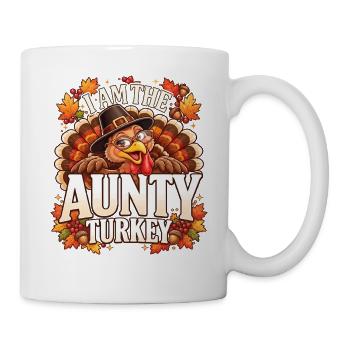 Tante Truthahn Thanksgiving-lustiges Familienessen der Tante - Tasse - Weiß - Rechts