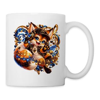 Fuchs DJ Neon Herz Groove - Tasse - Weiß - Rechts