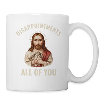 Disappointments Jesus mit Hase - Tasse - Weiß - Rechts