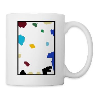 Abstraktes Konfetti auf weißer Leinwand - Tasse - Weiß - Rechts