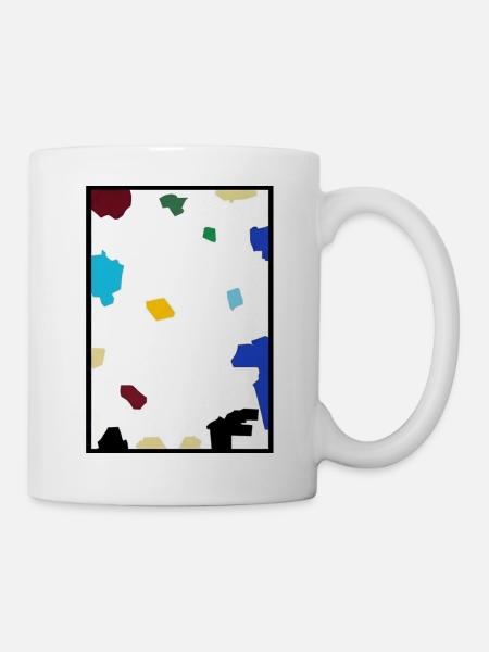 Abstraktes Konfetti auf weißer Leinwand - Tasse - Weiß