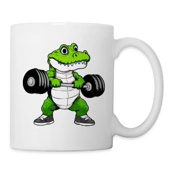 Fitness Krokodil - Tasse - Weiß - Rechts