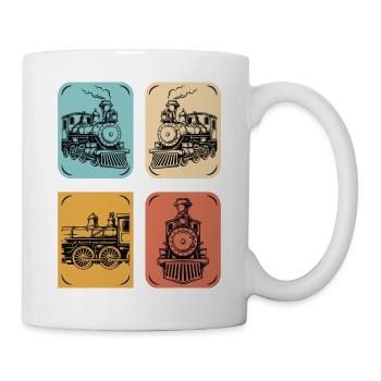 Dampflok Vintage Poster Kollektion - Tasse - Weiß - Rechts