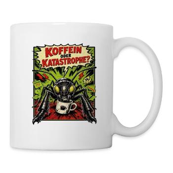 Koffein oder Katastrophe Horror-Ameise Retro Comic - Tasse - Weiß - Rechts