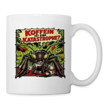 Koffein ist eine Katastrophe – Horror-Ameise Retro - Tasse - Weiß - Rechts