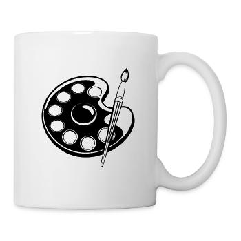 Pinselpalette - Tasse - Weiß - Rechts
