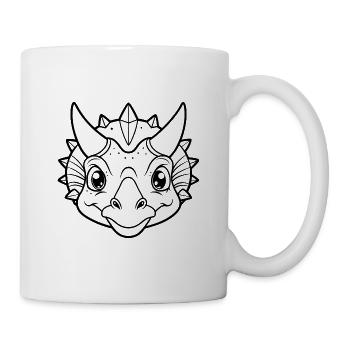 Triceratops-Kopf - Tasse - Weiß - Rechts