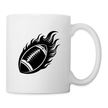 Flammender Fußball - Tasse - Weiß - Rechts