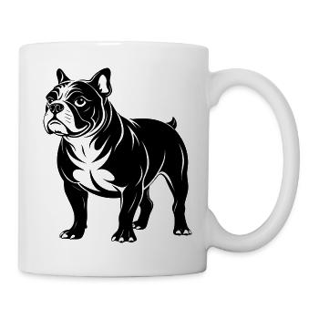 Bulldog-Hund-Stand - Tasse - Weiß - Rechts