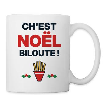 Ch'est Noël biloute – Humor ch'ti Nord - Tasse - Weiß - Rechts