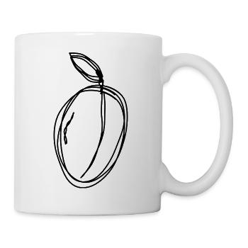 Zwetschge handgezeichnet - Tasse - Weiß - Rechts