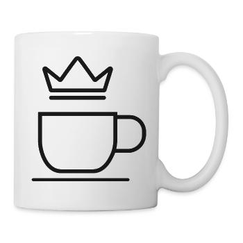 Kaffeetasse mit Krone – Minimalistisches Design - Tasse - Weiß - Rechts
