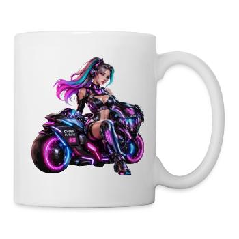 Cyber-Neon-Moto-Königin - Tasse - Weiß - Rechts
