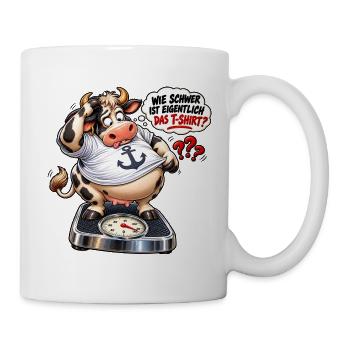 WIE SCHWER IST EIGENTLICH DAS T-SCHIRT  - Tasse - Weiß - Rechts
