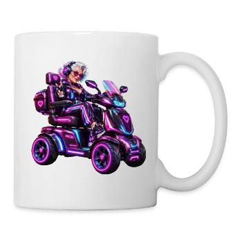 Cyberpunk & Zukunfts-Sci-Fi-Mobilroller - Tasse - Weiß - Rechts