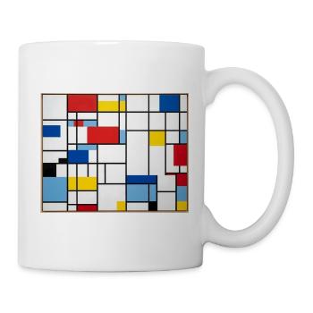 Mondrian Lines Primärfarbenspiel - Tasse - Weiß - Rechts