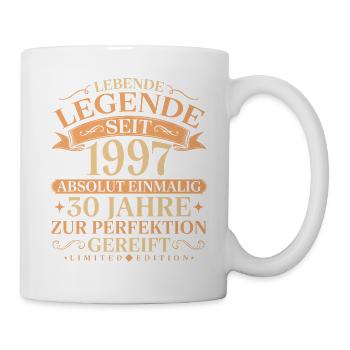 Jahrgang 1997 geboren 30. Geburtstag Geschenk - Tasse - Weiß - Rechts