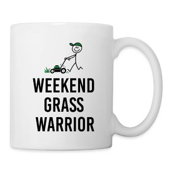 Weekend Grass Warrior – Lustiger Gärtner - Tasse - Weiß - Rechts